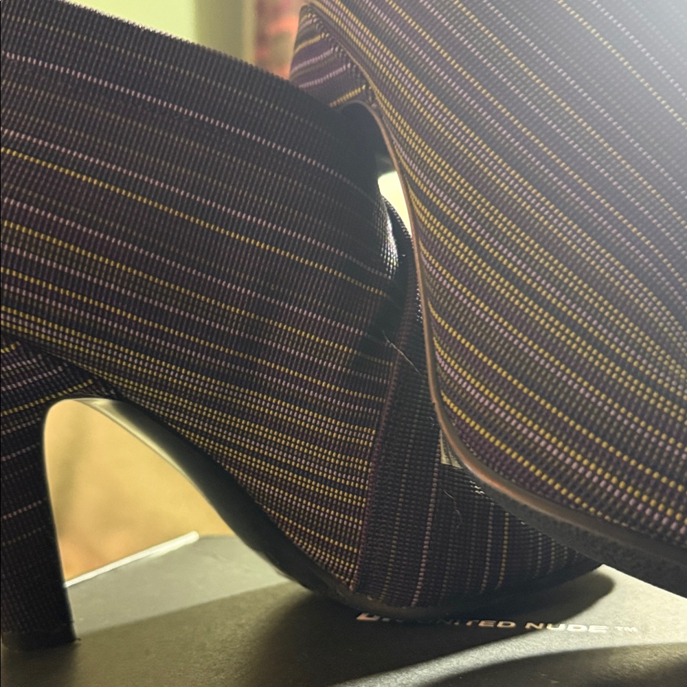 Go out with style! Women’s Purple Striped High Heel Pumps